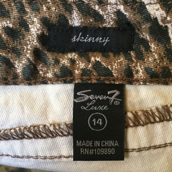 Seven Luxe leopard skinny jeans 14 - Picture 4 of 5